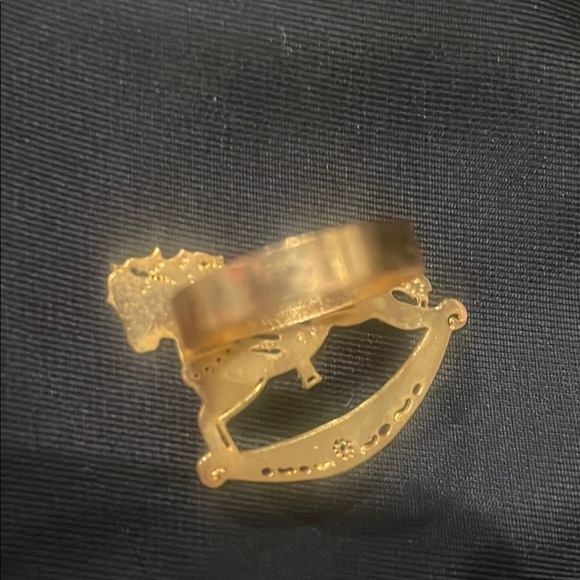 Gold Rocking Horse Ring vintage size 6 - Picture 2 of 3